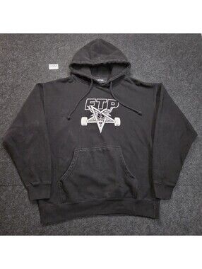 FTP Fuckthepopulation Black Baphomet Pentagram Hoodie Large